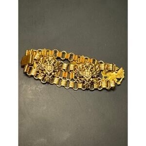 Vintage Prominent Imperial Russian Dbl Headed Eagle Bracelet 6.75in
